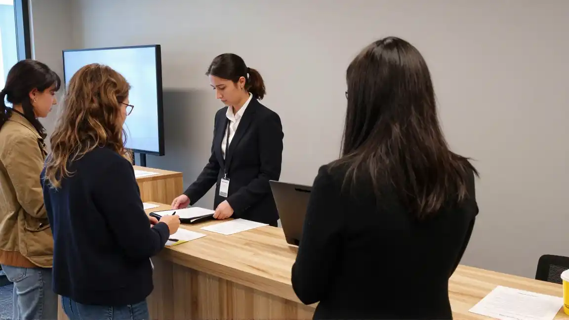 Hostessy na konferencję – recepcja, identyfikatory i opieka nad gośćmi